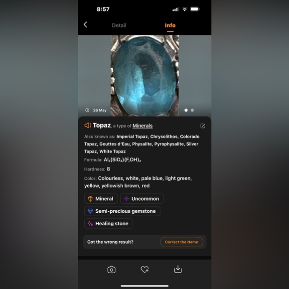 Vintage Sterling Silver 18kt Solid Yellow Gold Accents. Ash Topaz Amethyst Ring - Picture 10 of 10